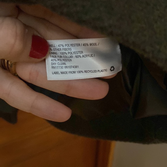 A new day olive green military wool coat jacket zara style - Picture 3 of 4